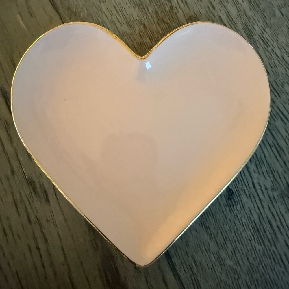 Heart-Shaped Pink and Gold Plate